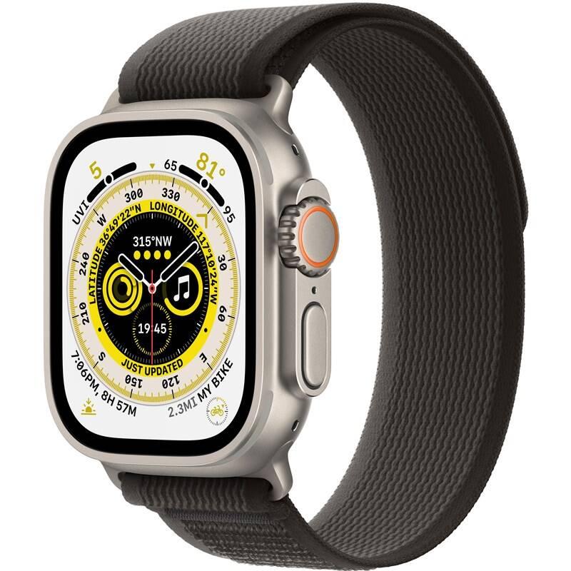 Chytré hodinky Apple Watch Ultra GPS Cellular, 49mm pouzdro z titanu - černo-šedý trailový tah - S M, Chytré, hodinky, Apple, Watch, Ultra, GPS, Cellular, 49mm, pouzdro, z, titanu, černo-šedý, trailový, tah, - S, M